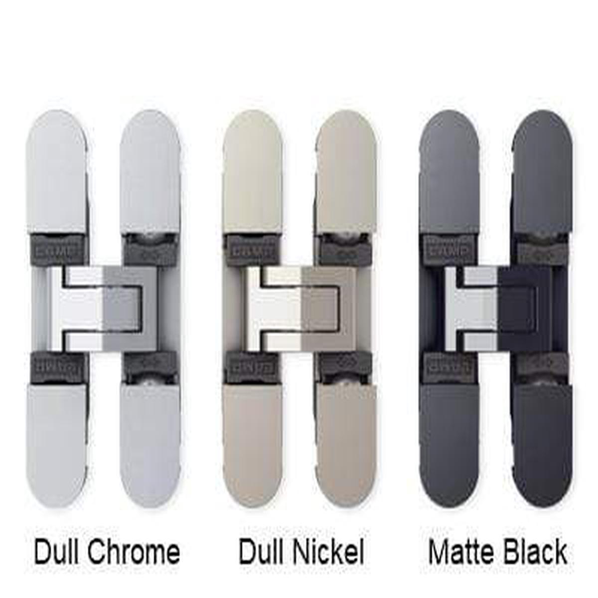Three-Way Adjustable Concealed Cabinet Hinge - Multiple Finishes Available - Sold Individually - Dull Chrome