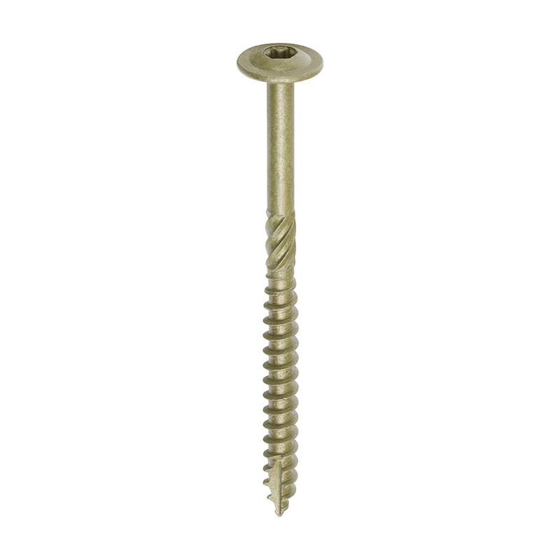 TIMCO Timber Frame Construction & Landscaping Screws - Wafer - Exterior - Green Organic - 6.7 x 95 - 50 Pieces Box