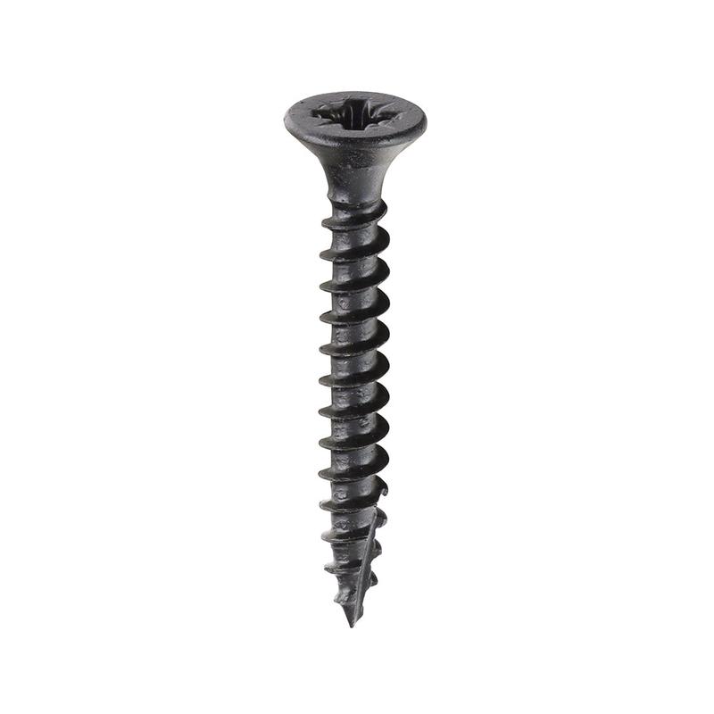 TIMCO Classic Multi-Purpose Screws - PZ - Double Countersunk - Exterior - Black Organic - 4.0 x 30 - 200 Pieces Box