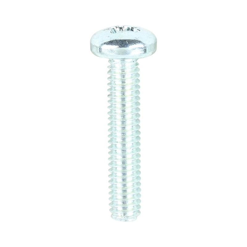 TIMCO Metric Threaded Machine Screws - PZ - Pan Head - Zinc - M4 x 20 - 100 Pieces Box