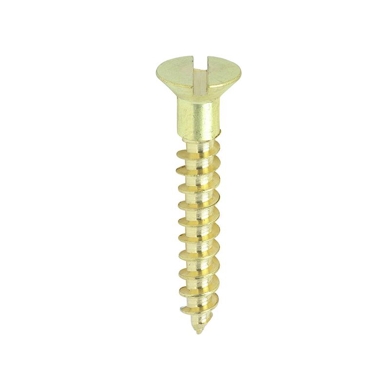 TIMCO Solid Brass Timber Screws - SLOT - Countersunk - 7 x 1 - 200 Pieces Box