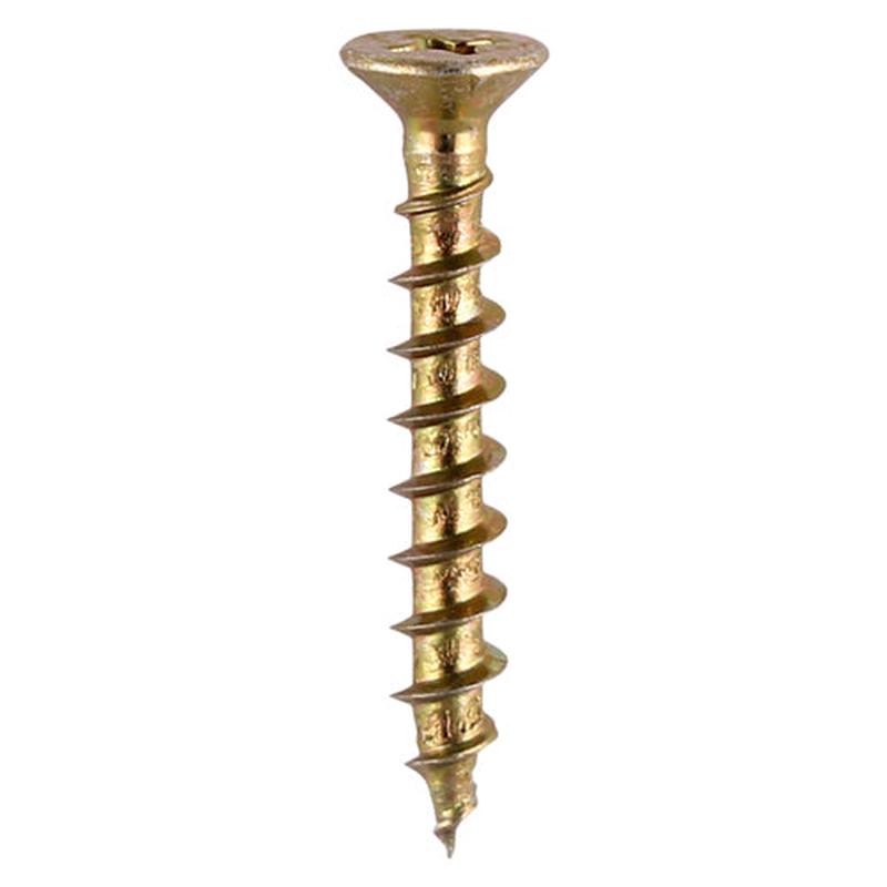 TIMCO Window Fabrication Screws - Countersunk with Ribs - PH - Single Thread - Gimlet Point - Yellow - 4.3 x 35 - 1000 Pieces Box
