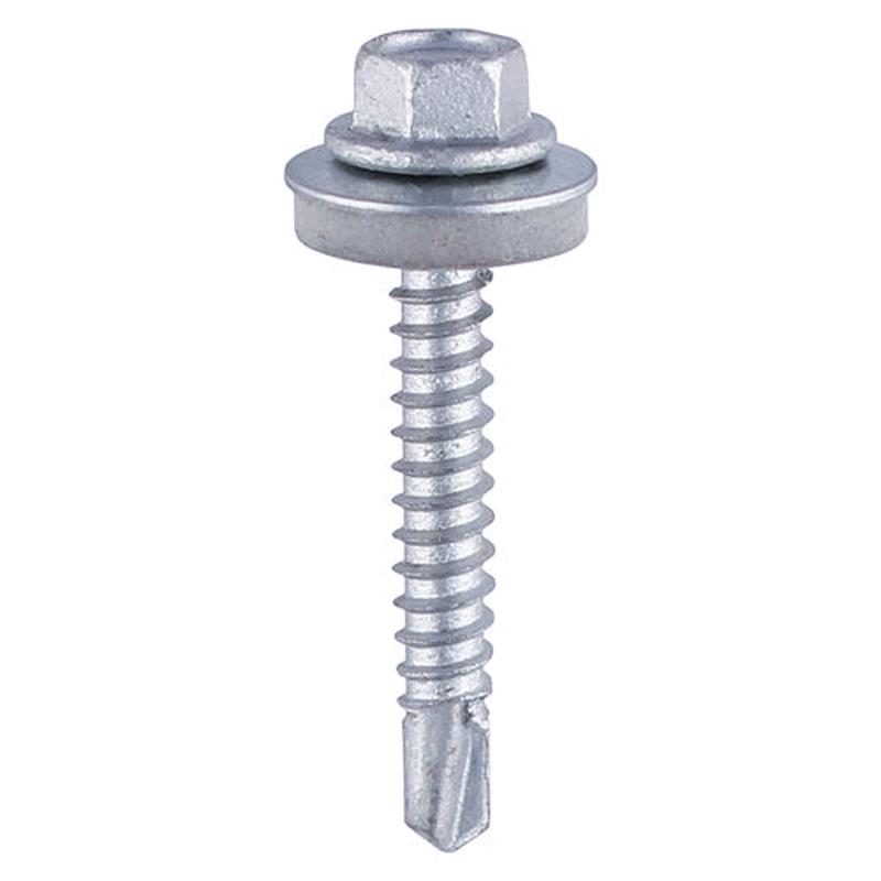TIMCO Metal Construction Heavy Section Screws - Hex - EPDM Washer - Self-Drilling - Zinc - 5.5 x 100 - 100 Pieces Box
