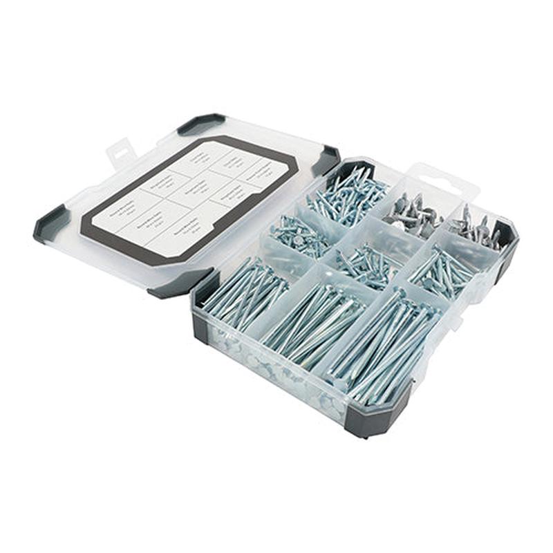 TIMCO Mixed Tray - Nails - Galvanised - Bright - 300pcs - 300 Pieces Tray