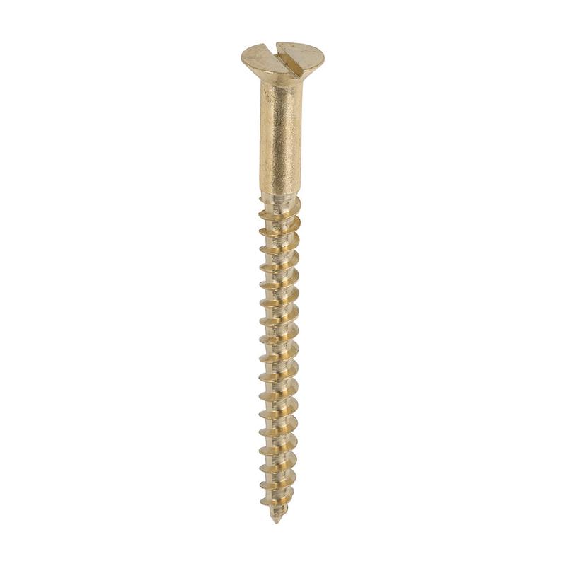TIMCO Solid Brass Timber Screws - SLOT - Countersunk - 8 x 2 - 200 Pieces Box