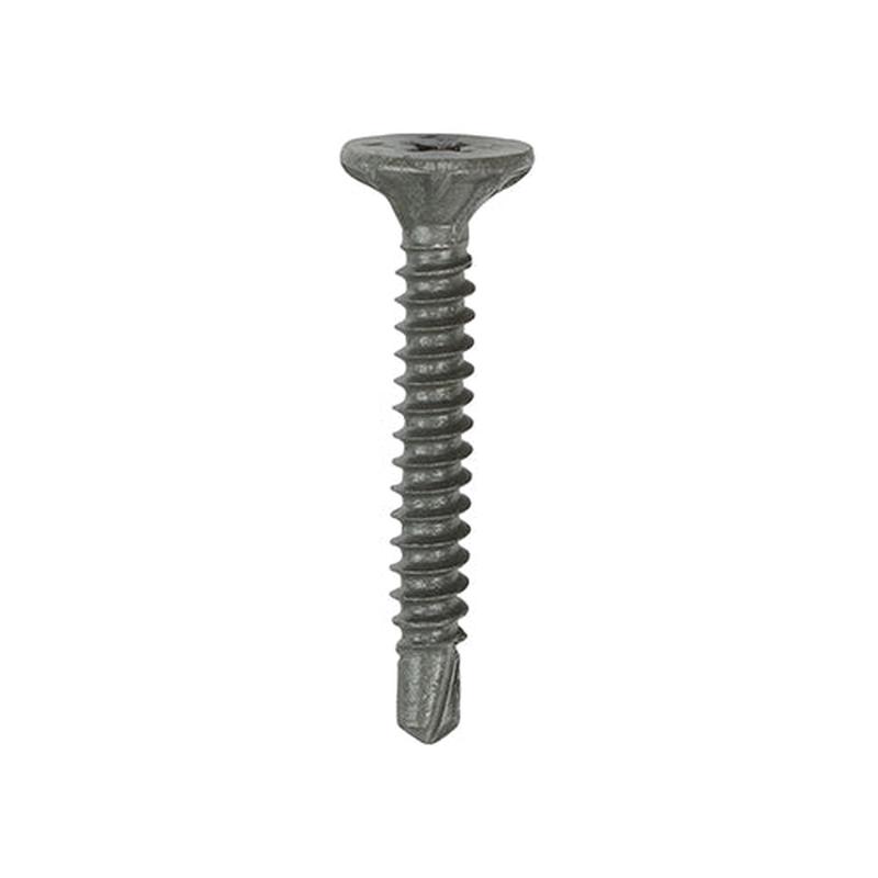 TIMCO Drywall Construction Metal Stud Cement Board Screws - PH - Countersunk Wafer - Self-Drilling - Exterior - Silver Organic - 4.2 x 32 - 200 Pieces Box