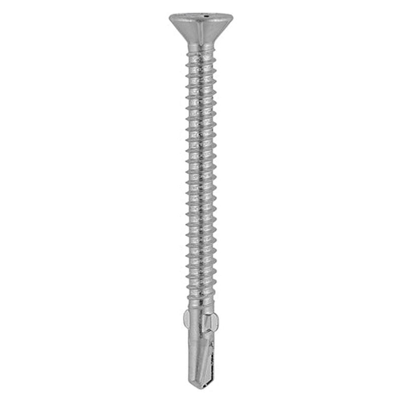 TIMCO Metal Construction Timber to Light Section Screws - Countersunk - Wing-Tip - Self-Drilling - Exterior - Silver Organic - 4.2 x 38 - 200 Pieces Box