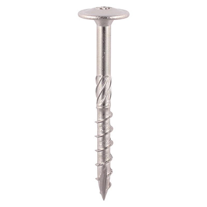 TIMCO Timber Frame Construction & Landscaping Screws - Wafer - A2 Stainless Steel - 8.0 x 80 - 20 Pieces Tube