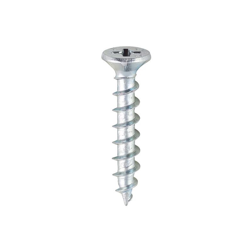 TIMCO Window Fabrication Screws - Countersunk with Ribs - PH - Single Thread - Gimlet Point - Zinc - 4.3 x 25 - 1000 Pieces Box