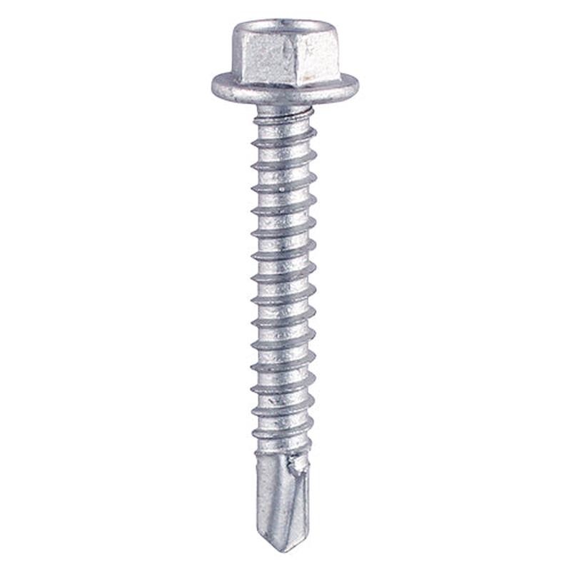 TIMCO Metal Construction Light Section Screws - Hex - Self-Drilling - Zinc - 12 x 1 3/4 - 500 Pieces Box