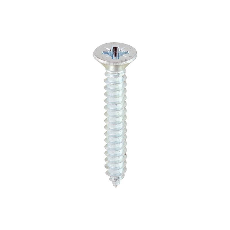 TIMCO Metal Tapping Screws - PZ - Countersunk - Self-Tapping - Zinc - 12 x 1 1/2 - 200 Pieces Box