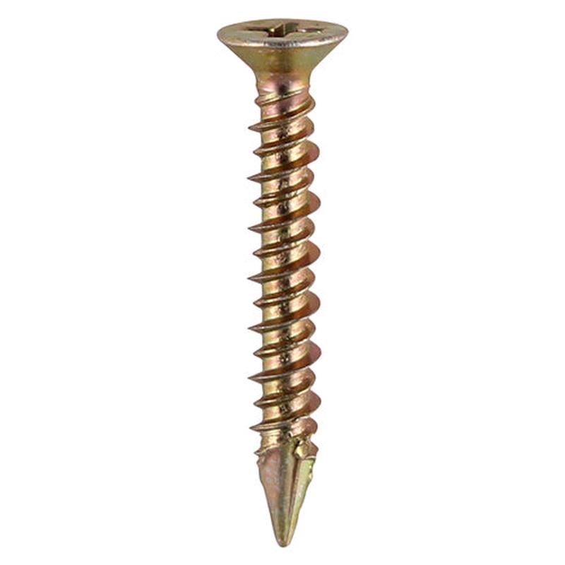 TIMCO Window Fabrication Screws - Countersunk - PH - High-Low Thread - Slash Point - Yellow - 4.3 x 40 - 1000 Pieces Box