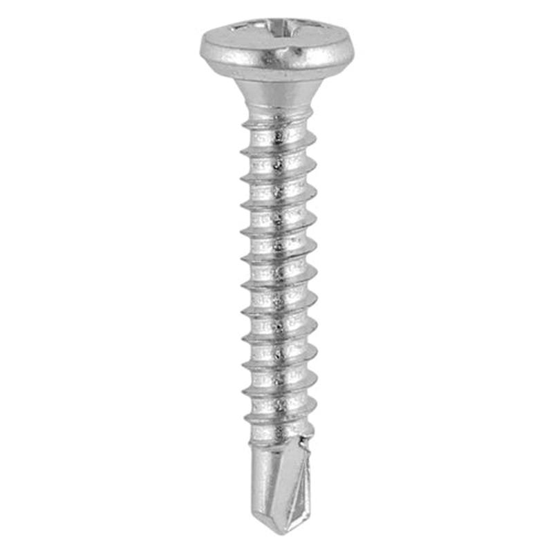 TIMCO Window Fabrication Screws - Friction Stay - Pan - PH - Self-Tapping Thread - Self-Drilling Point - Martensitic Stainless Steel & Silver Organic - 3.9 x 16 - 1000 Pieces Box