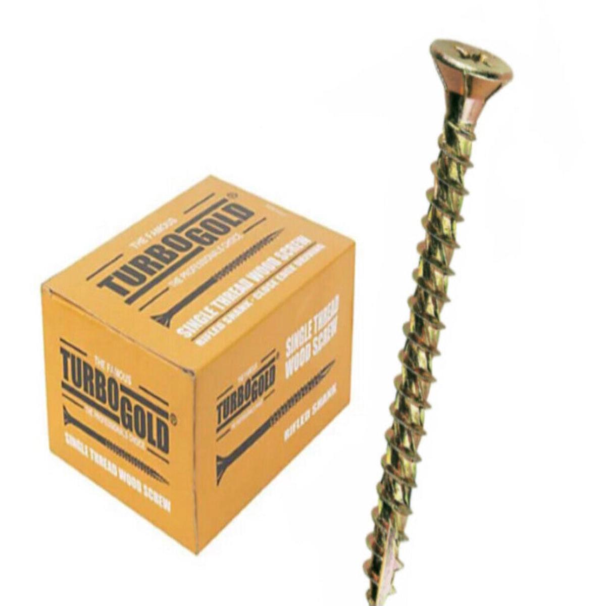 TurboGold Screws  Professional High-Performance Screws for Wood & Light Metalwork - 5 x 80mm x 100 Units