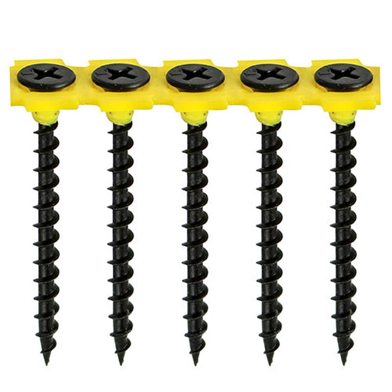 TIMCO Collated Drywall Screws - PH - Bugle - Coarse Thread - Black - 3.5 x 38 - 1000 Pieces Tub
