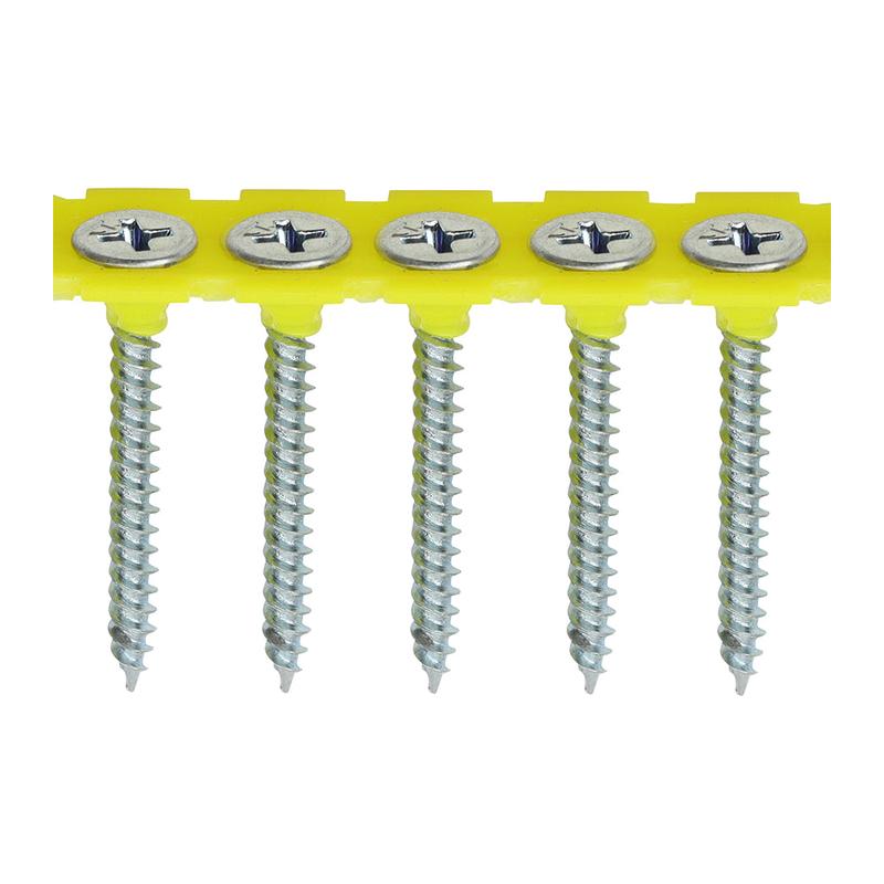 TIMCO Collated Drywall Screws - PH - Bugle - Fine Thread - Zinc - 3.5 x 35 - 1000 Pieces Box