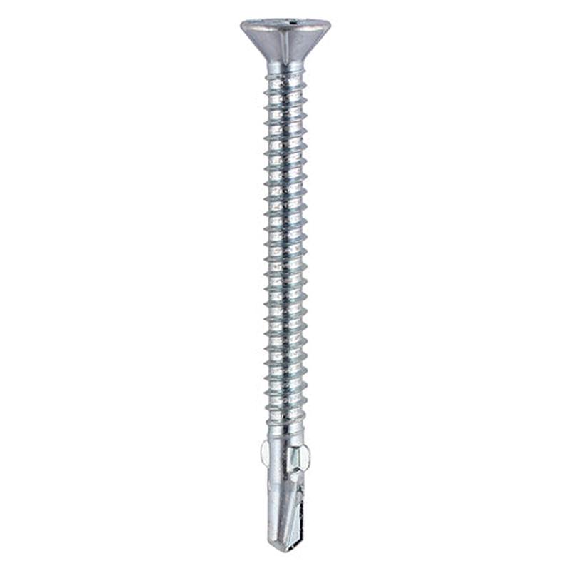 TIMCO Metal Construction Timber to Light Section Screws - Countersunk - Wing-Tip - Self-Drilling - Zinc - 5.5 x 50 - 150 Pieces TIMbag