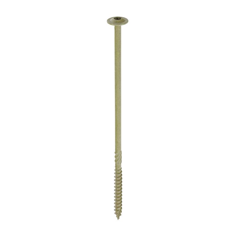 TIMCO Timber Frame Construction & Landscaping Screws - Wafer - Exterior - Green Organic - 6.7 x 175 - 50 Pieces Box
