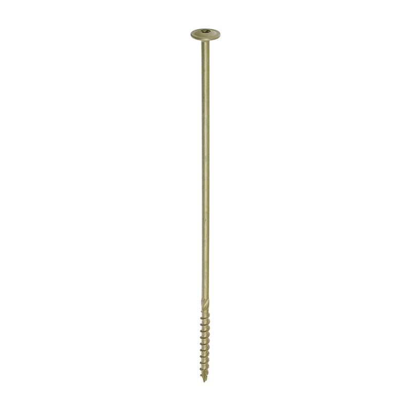 TIMCO Timber Frame Construction & Landscaping Screws - Wafer - Exterior - Green Organic - 8.0 x 300 - 25 Pieces Box