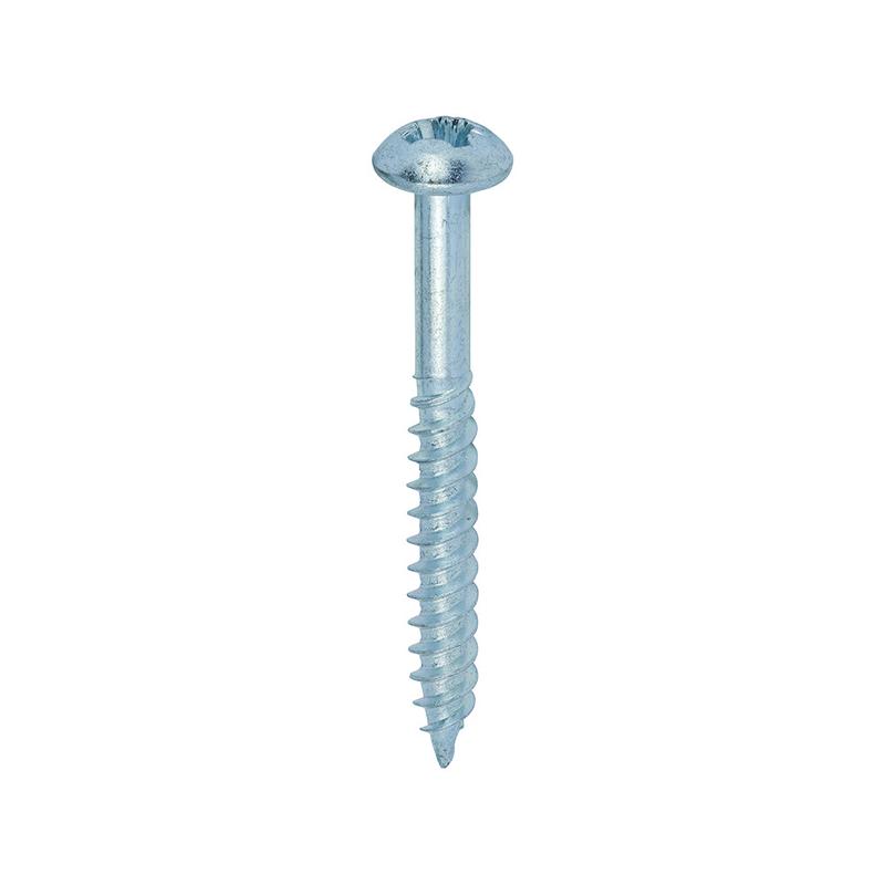 TIMCO Twin-Threaded Woodscrews - PZ - Round - Zinc - 12 x 2 - 200 Pieces Box