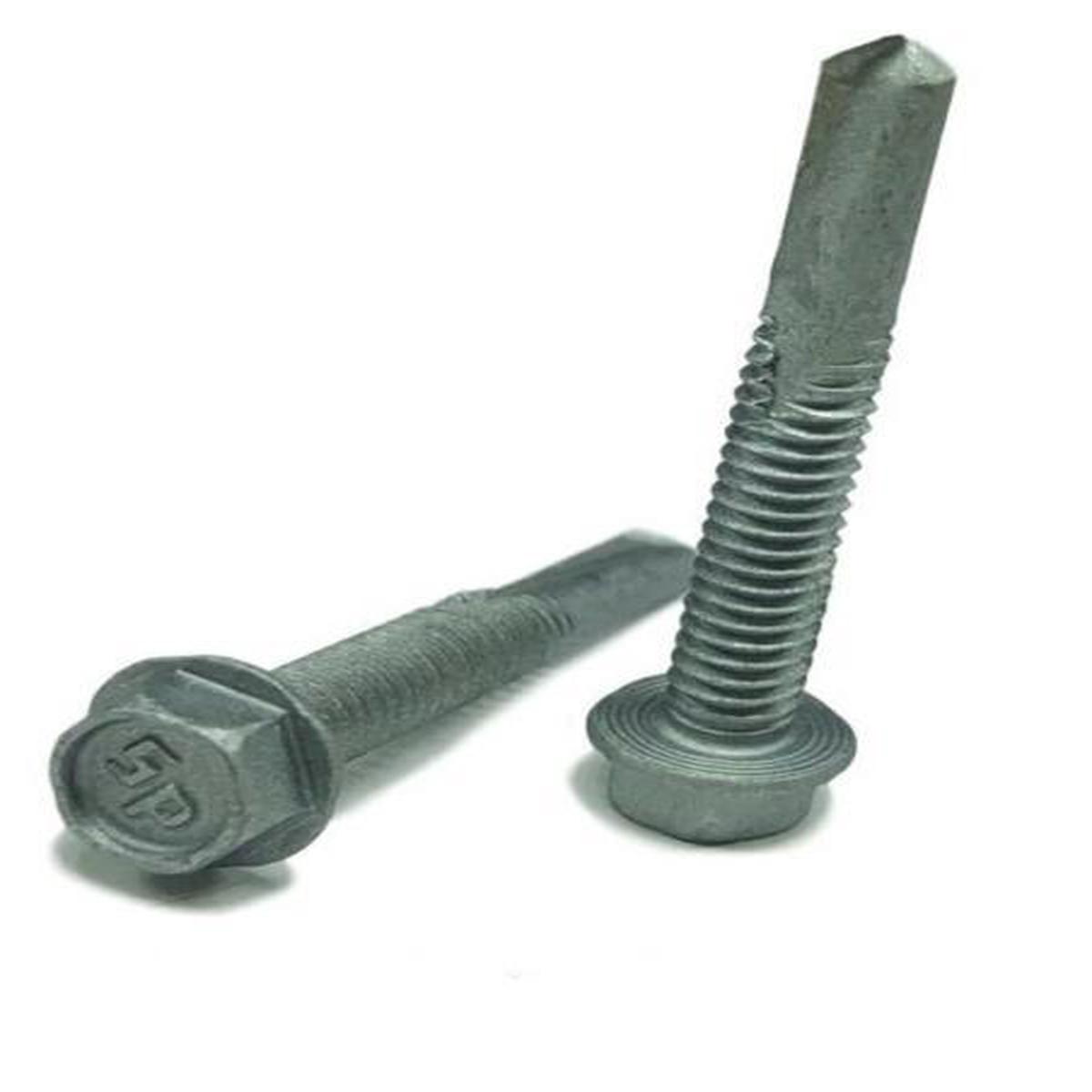 (#14) 1/4-20 x 3" Hex Washer Head TEK 5 Self Drilling Screws Strong Shield