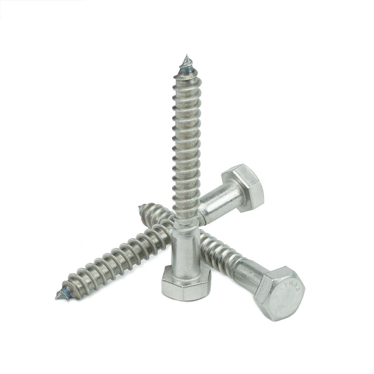5/16-9 x 2-1/2" Hex Head Lag Bolt Screws 18-8(304) Stainless Steel, Qty 25