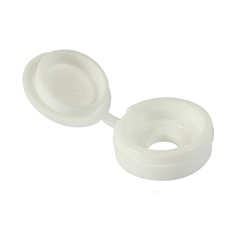 TIMCO Hinged Screw Caps - Small - White - To fit 3.0 to 4.5 Screw - 100 Pieces TIMpac