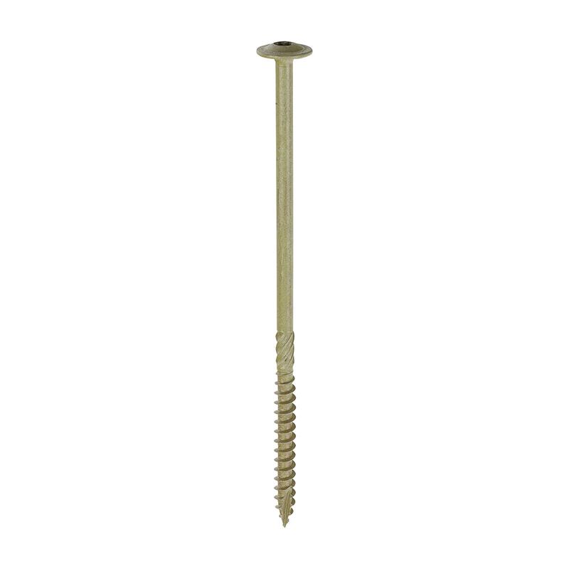 TIMCO Timber Frame Construction & Landscaping Screws - Wafer - Exterior - Green Organic - 6.7 x 150 - 50 Pieces Box