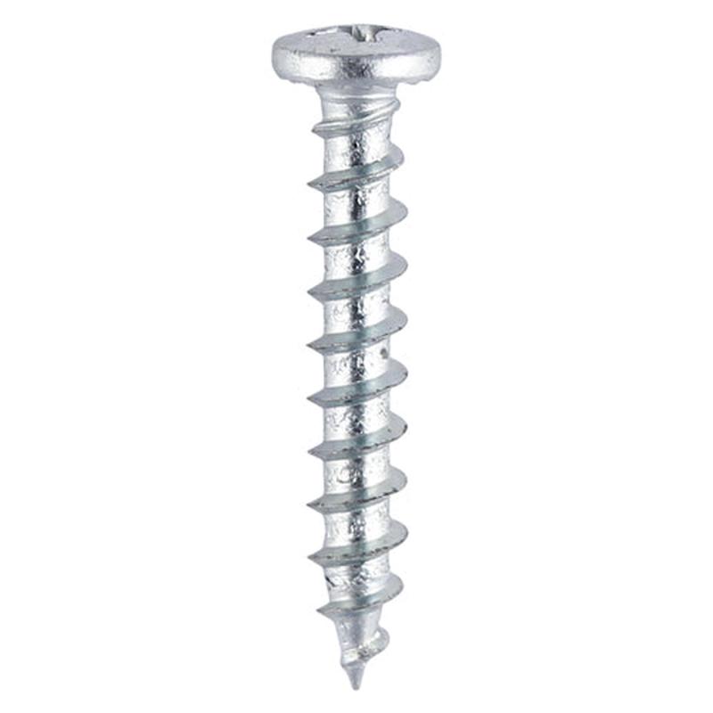 TIMCO Window Fabrication Screws - Friction Stay - Shallow Pan with Serrations - PH - Single Thread - Gimlet Point - Zinc - 4.8 x 20 - 1000 Pieces Box