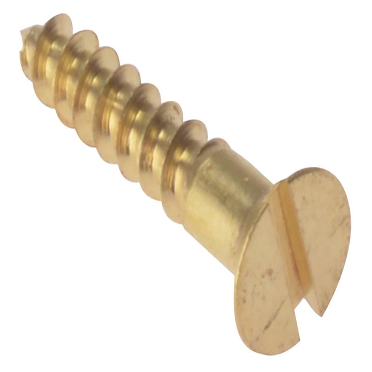 Wood Screw Slotted CSK Solid Brass 58in x 4 Box 200