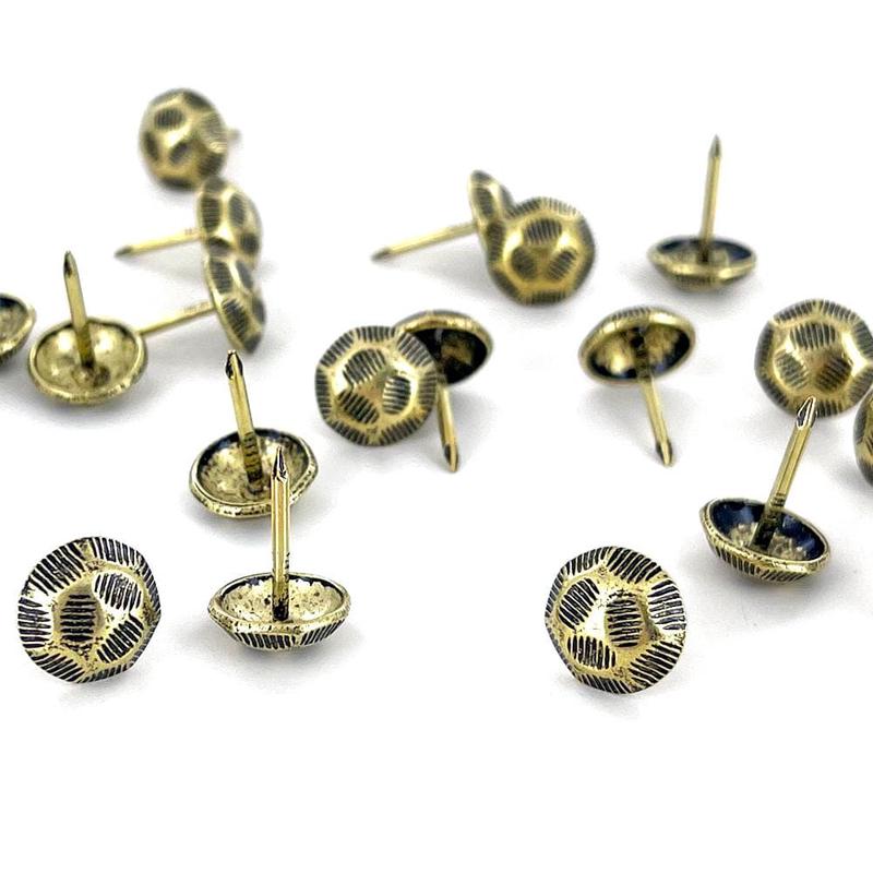 10mm Antique Brass, Upholstery Tack, Steel - 24 pk