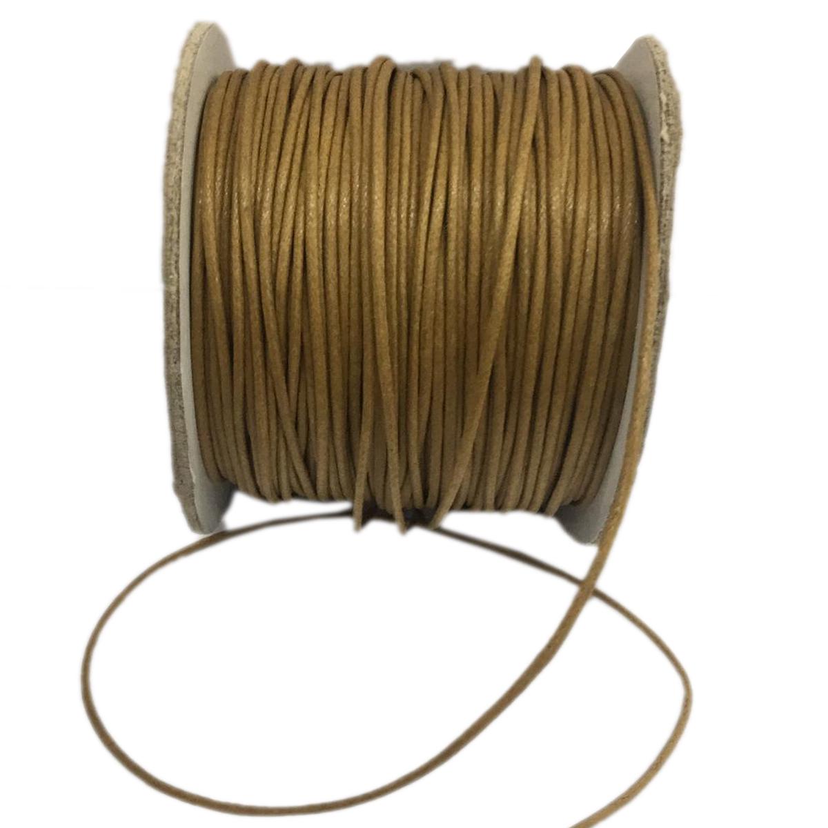 1mm Light Brown Waxed Cord Per Yard