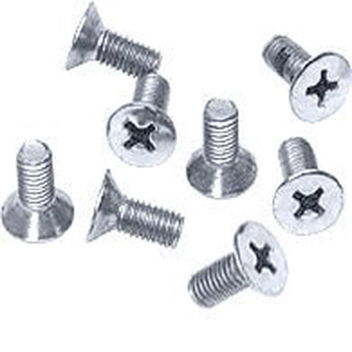 6 x 12 mm Cover Plate Flat Head Phillips Screws - Polished Chrome
