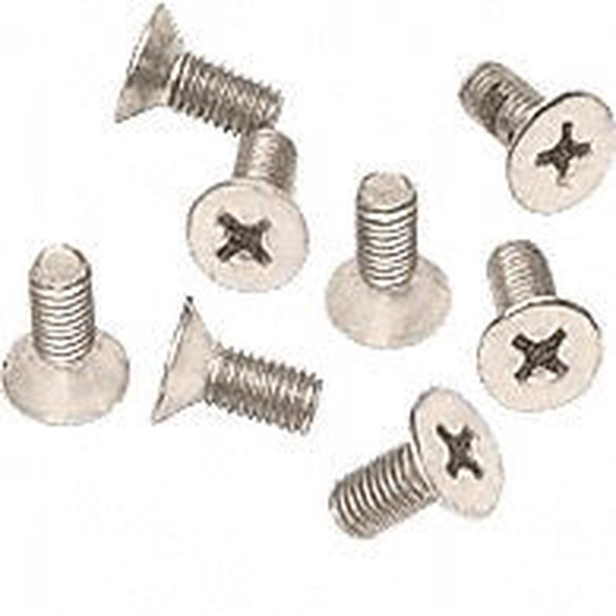 6 x 12 mm Cover Plate Flat Head Phillips Screws - Satin Nickel