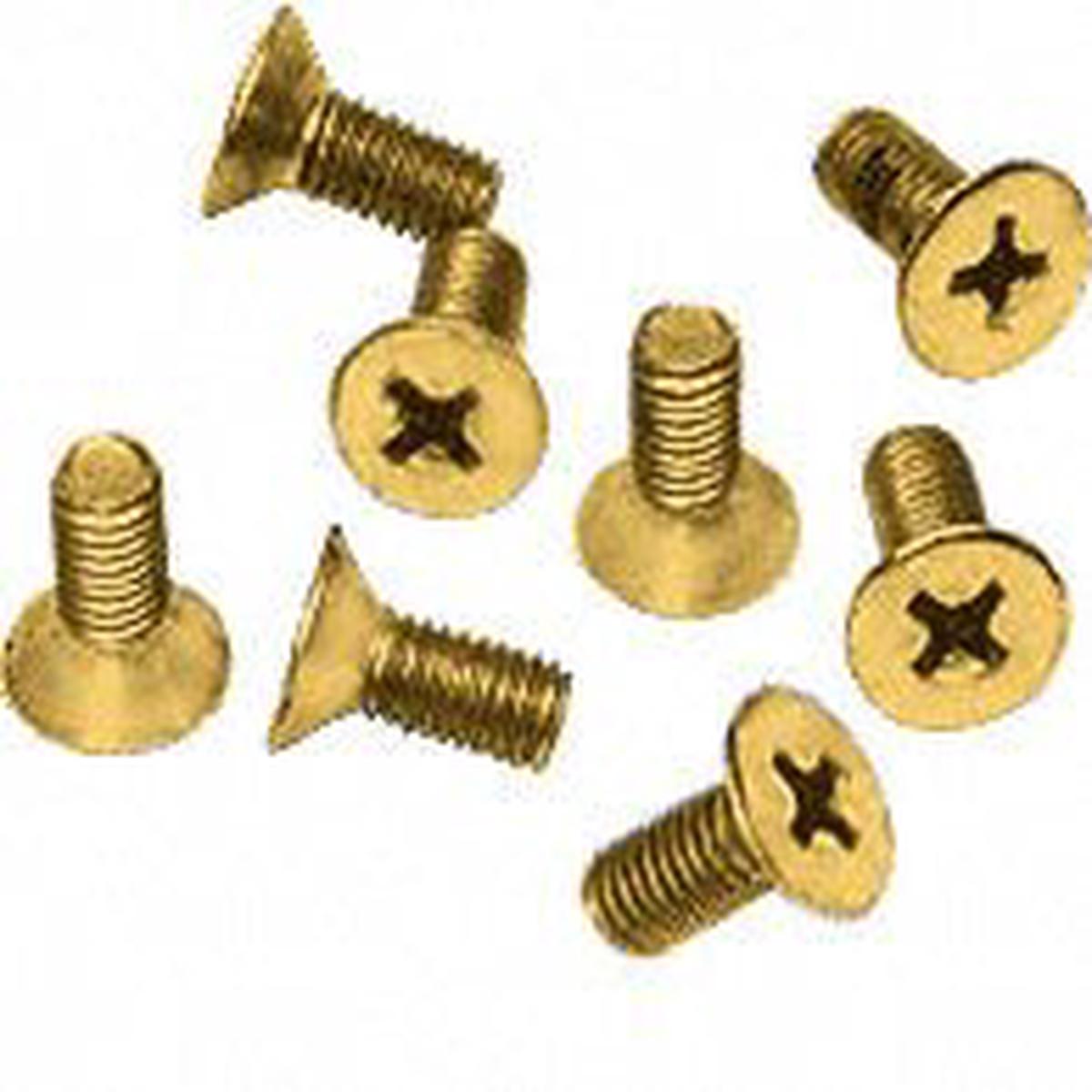 6 x 12 mm Cover Plate Flat Head Phillips Screws - Ultra Brass