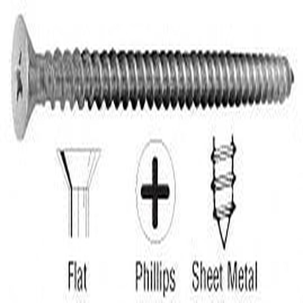 8 x 1-1/2" Stainless Steel Flat Head Phillips Sheet Metal Screws - 500/Bulk - Stainless Steel