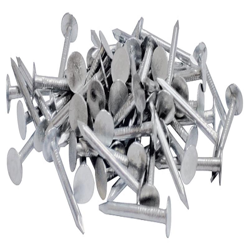 ProFIT 0132058 Hand Drive Roofing Nail, 1 in L, Flat Head, 11 ga, Steel, 1 lb