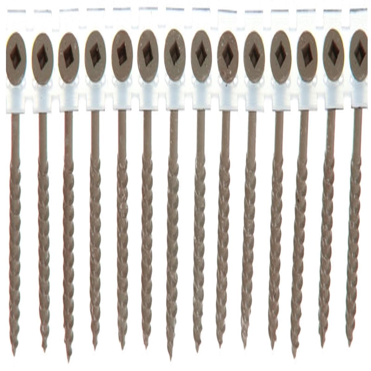 Senco 08D Series 08D250W Deck Screw, Brown, 2-1/2 in L, Flat Head, #2 Drive, Steel, Weatherex, 800/PK