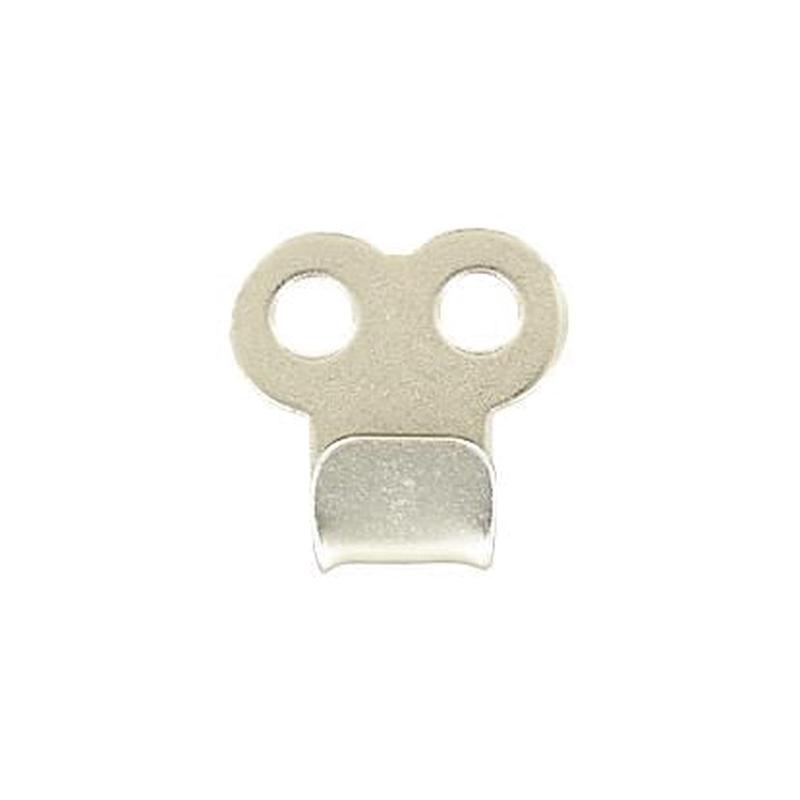 1/4" Nickel, Boot Lace Hook with Double Rivet Holes, Steel