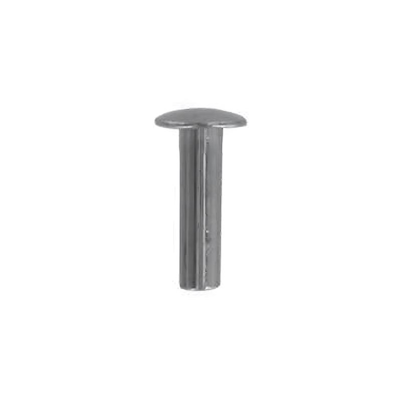 10/16" Nickel, 5/16" Head Diameter Tubular Rivet, Steel, 24-pack