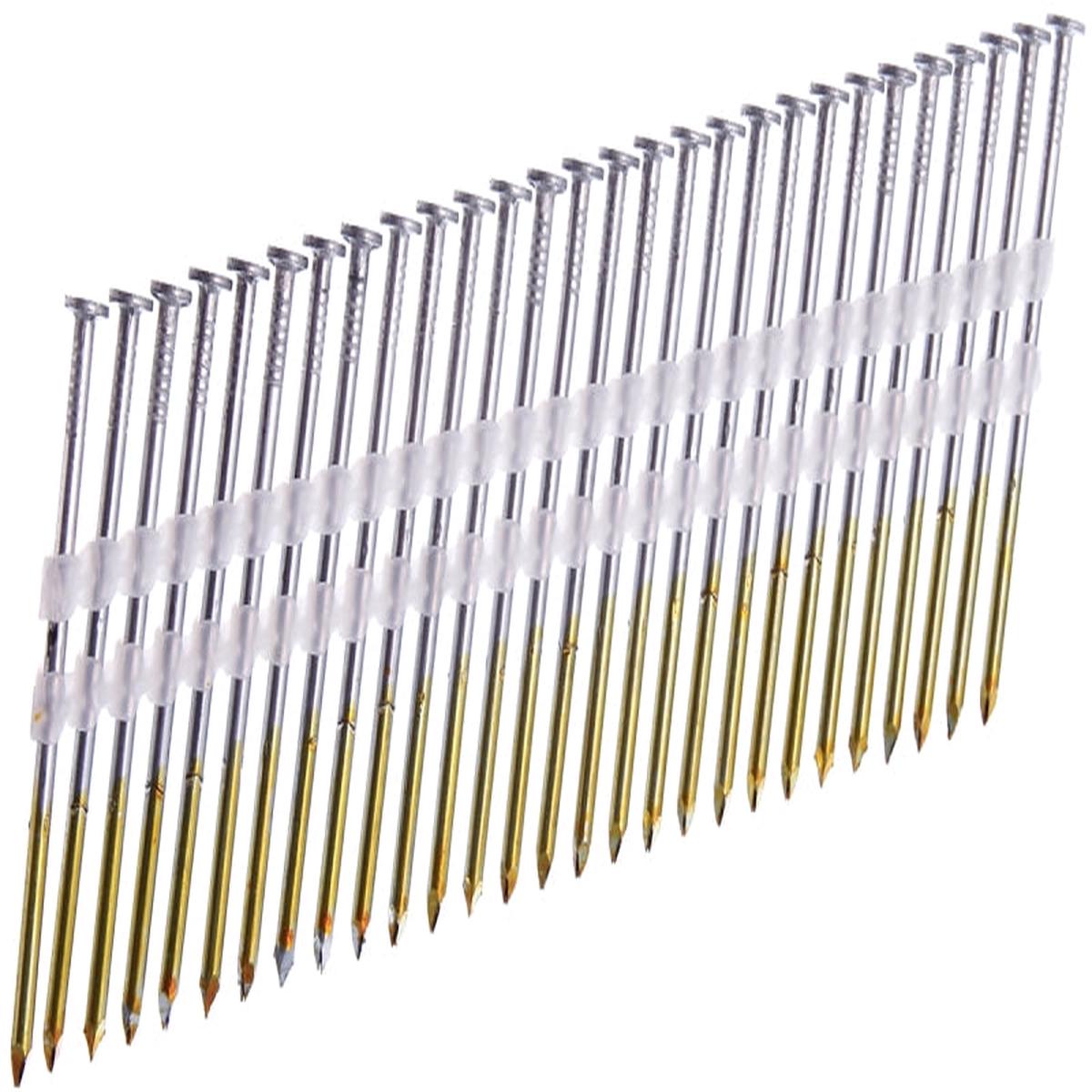 Senco GL24ASBS Series Collated Nail, Plastic Strip Collation, 2-3/8 in L, Steel, Galvanized, Full Round Head, Ring Shank