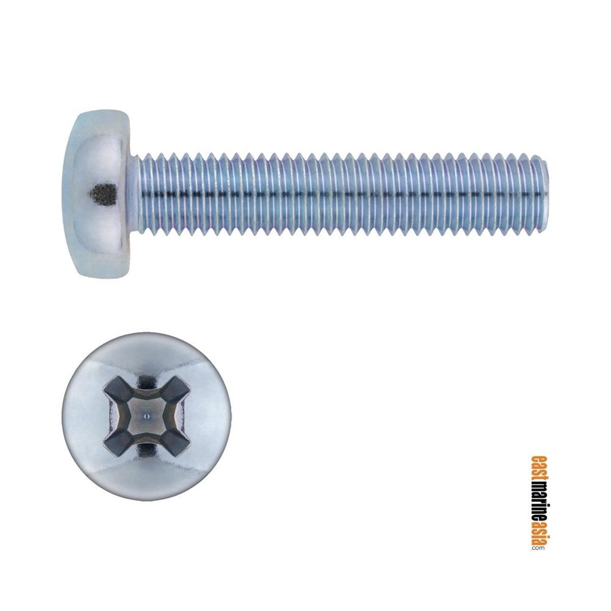 Stainless Steel 316 Machine Screw Phillips Pan Head (DIN 7985) - M6 x 20 mm | Pack of 5 | Pack (111846)