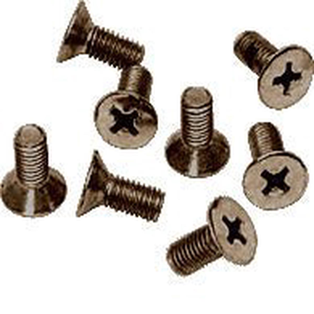 6 x 15 mm Cover Plate Flat Head Phillips Screws - Brushed Bronze