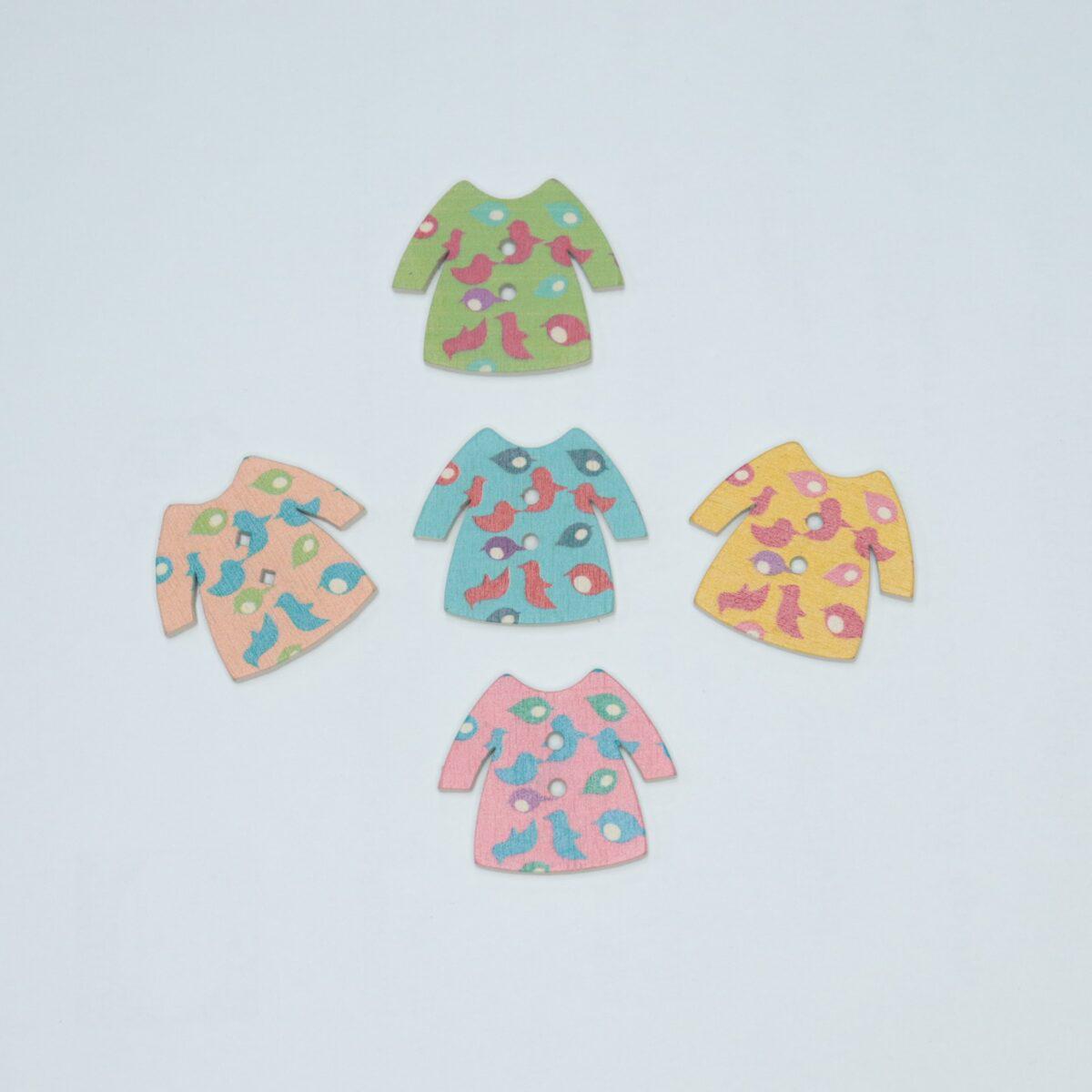 A5-13075 5 Colors Wooden Button Shirt