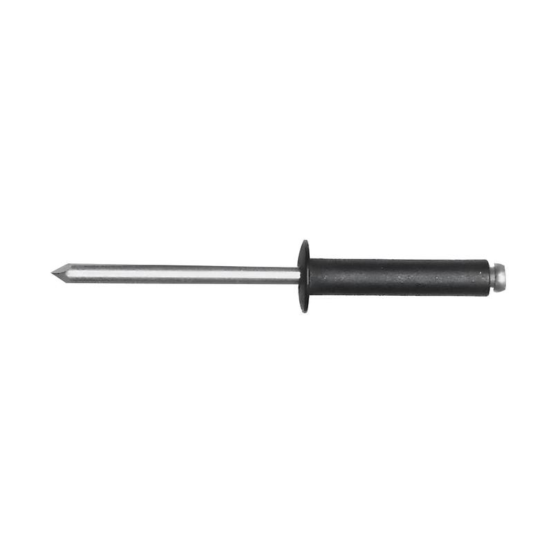 3/4" Black, Pop Rivet, Aluminum - 12 pk