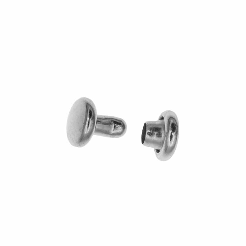 4mm Nickel Plate, Double Cap Jiffy Rivet, Iron - PK100