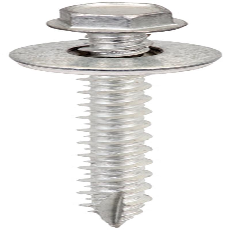 Acorn International SW-MW1225G250 Screw, #12 Thread, 2-1/2 in L, High-Low Thread, Hex Drive, Galvanized, 250/BAG