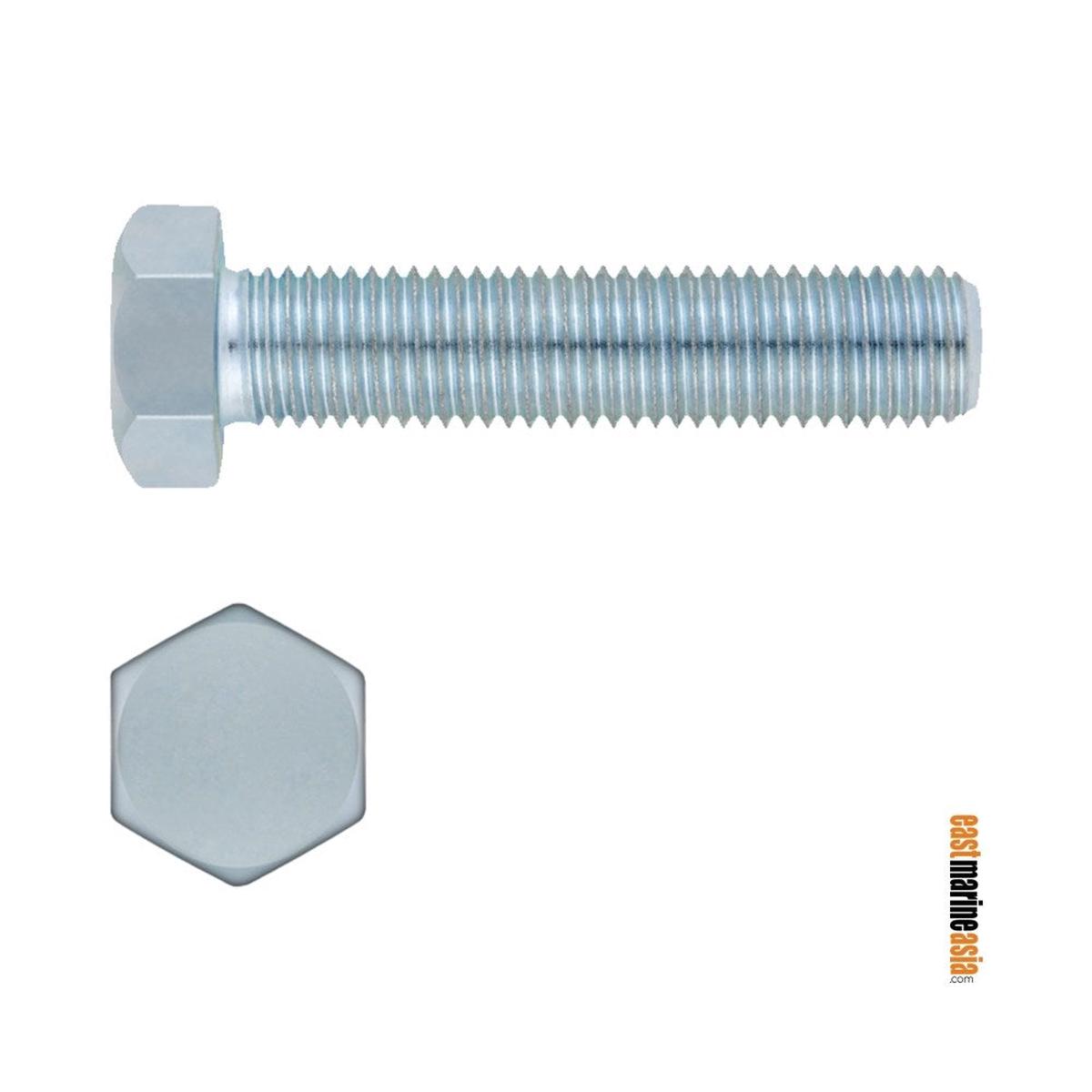Stainless Steel 316 Bolt Hexagon Head - Full Thread (DIN 933) - M4 x 25 mm | Pack of 10 | Pack (111904)