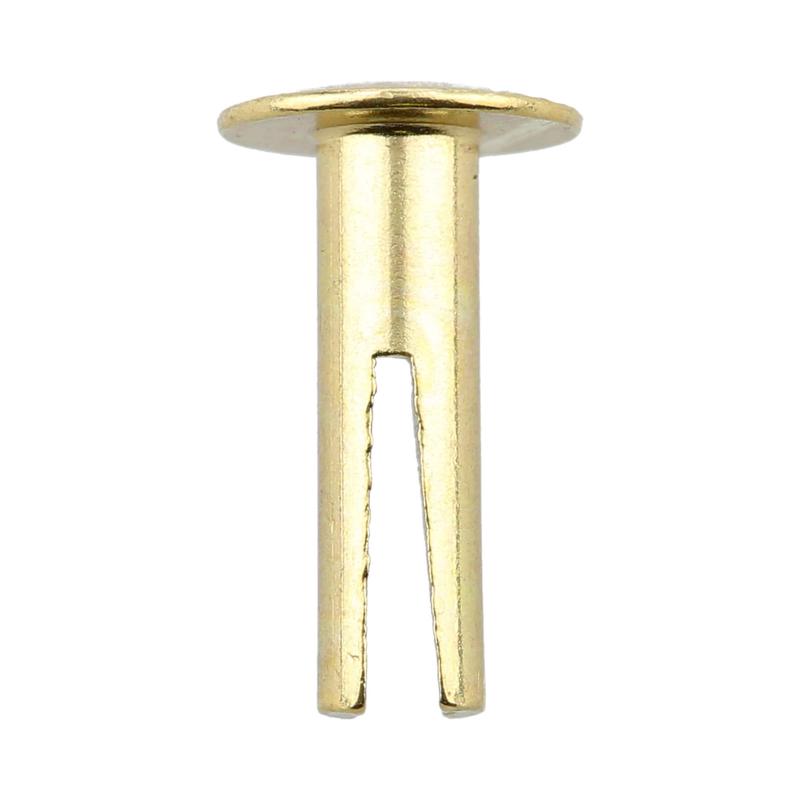8/16" Brass, 3/8" Head Diameter Split Rivet, Steel, 24-pack