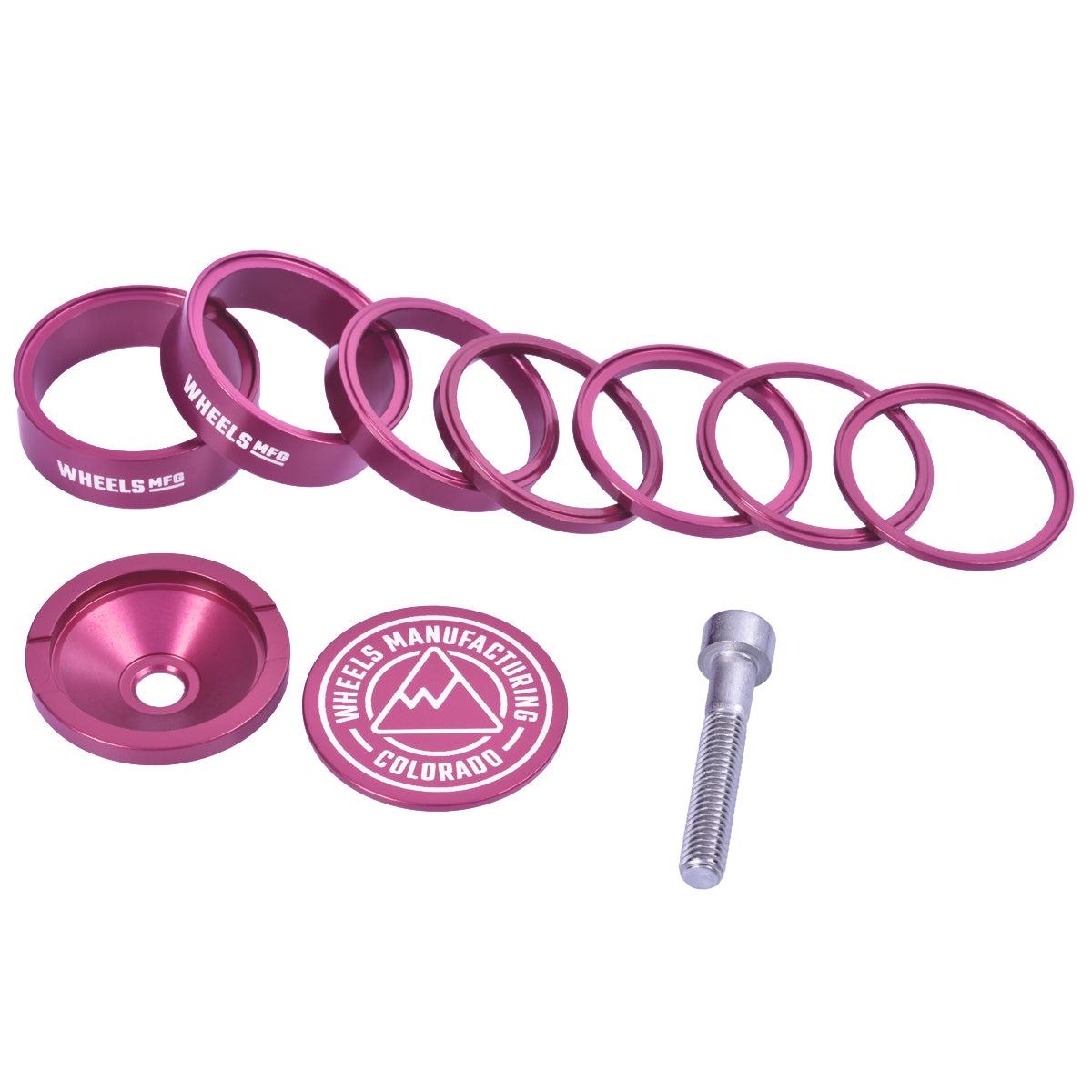 Pro Aluminum Headset Spacer Kit - Pink - Default Title